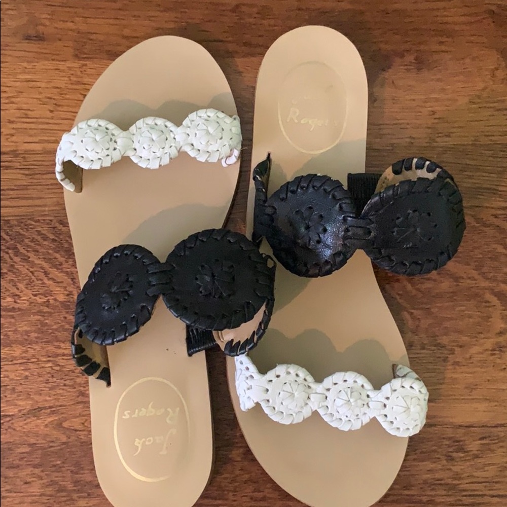 Jack Rogers Black and White Sandals